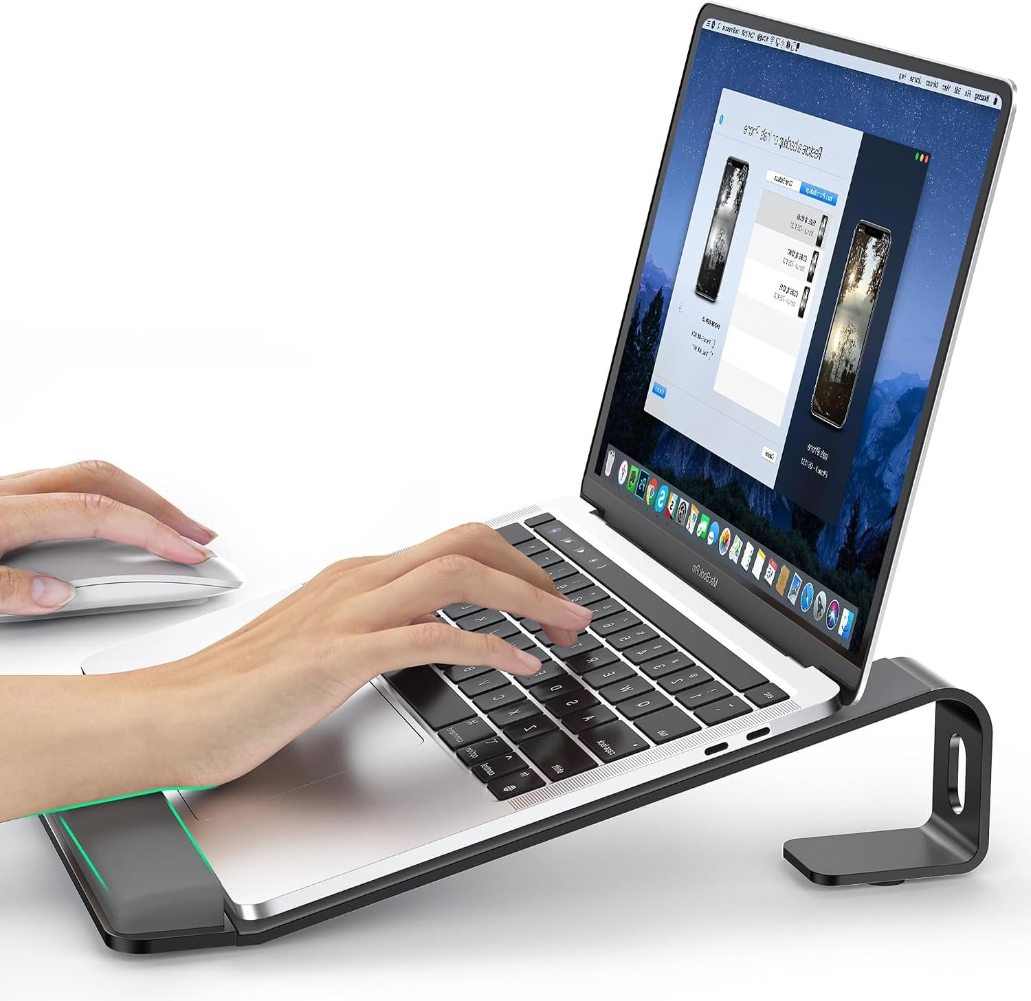 Desk Laptop Stand Aluminum Laptop Riser Holder with Wrist Support
