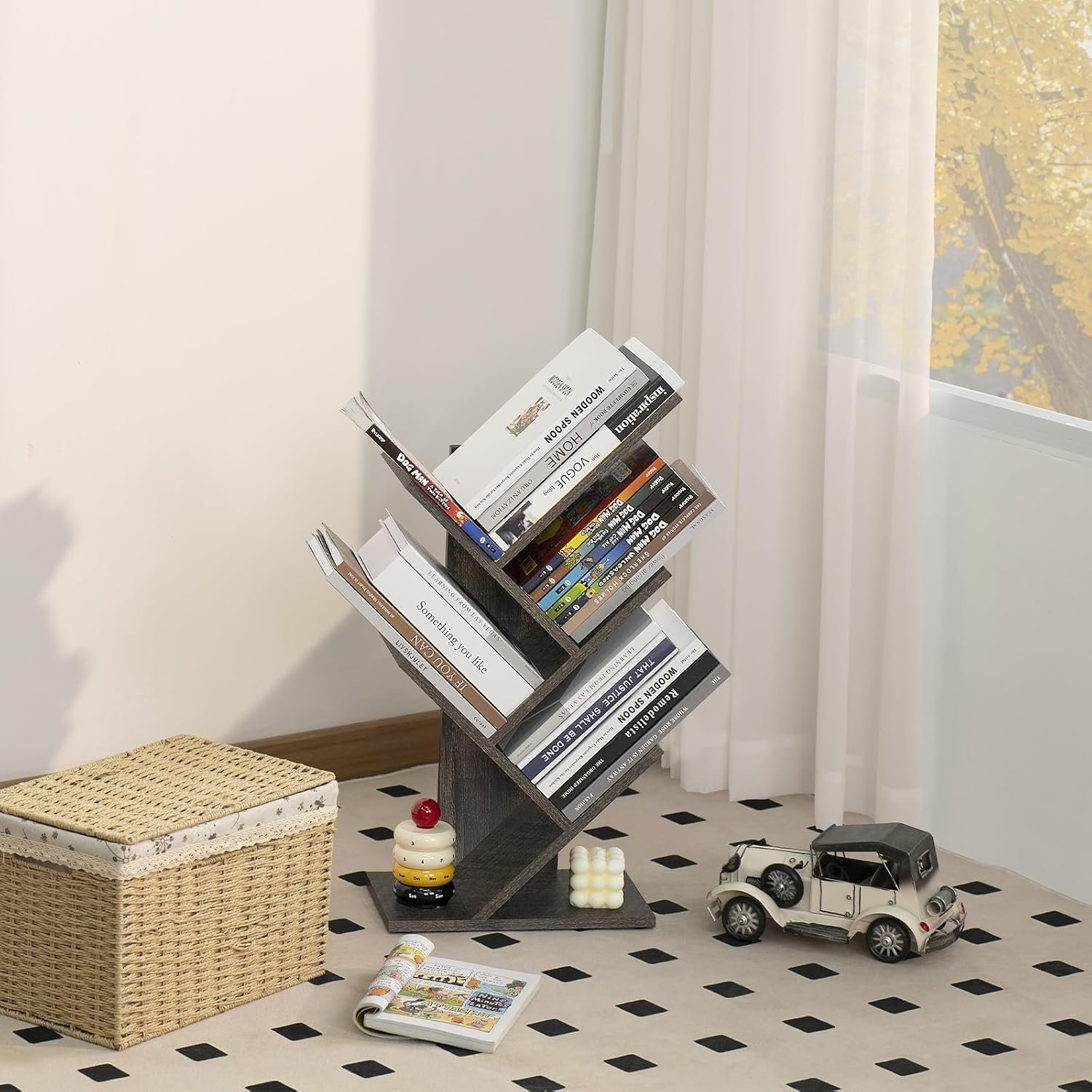 Tree-Shaped Multi-Tier Desktop/Floor-Standing Bookshelf - Image 2