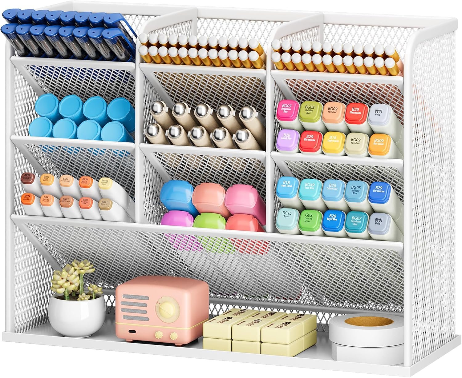 Multifunctional Metal Mesh Desktop Organizer