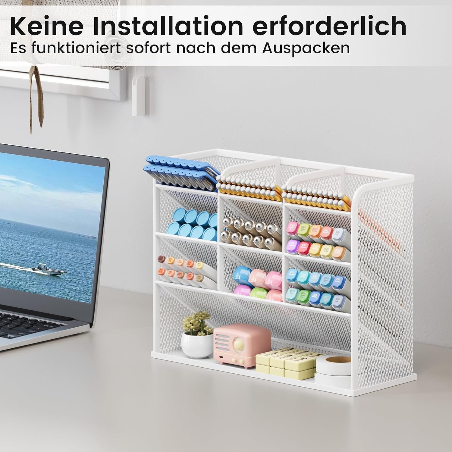 Multifunctional Metal Mesh Desktop Organizer - Image 2
